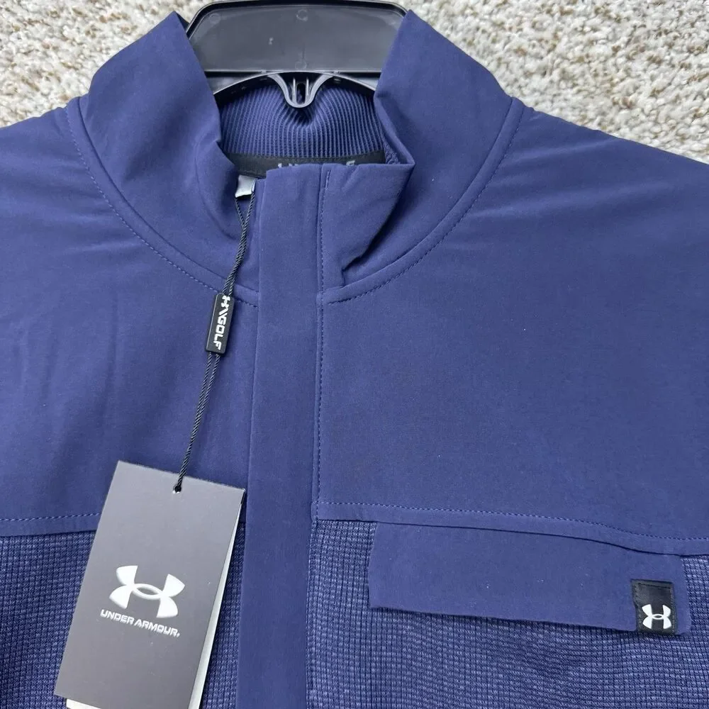 Under Armour Storm Sweater Men's Small‎ Blue 1/2 Zip Fleece Pullover Golf New